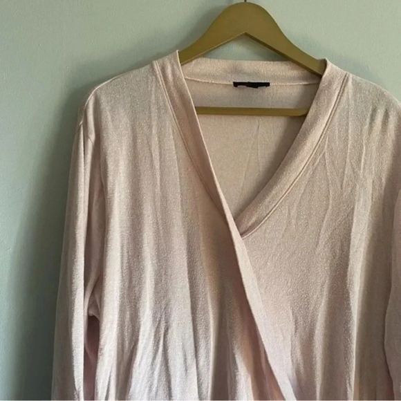 J. Crew Pink Faux Wrap Sweater - Picture 3 of 11
